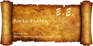 Barta Etelka névjegykártya